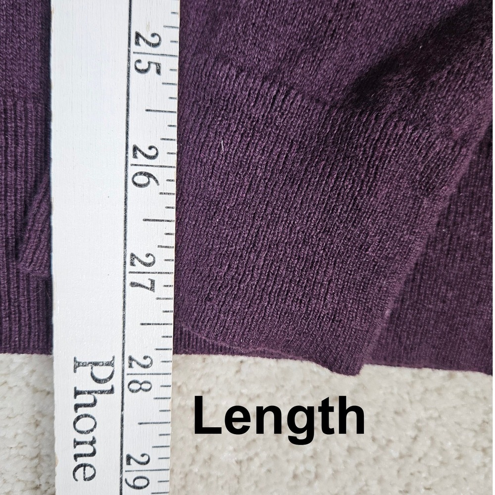 Marc Anthony Mens V Neck Long Sleeve Sweater Eggplant Sz L Cashmere Blend Preppy - Picture 6 of 6